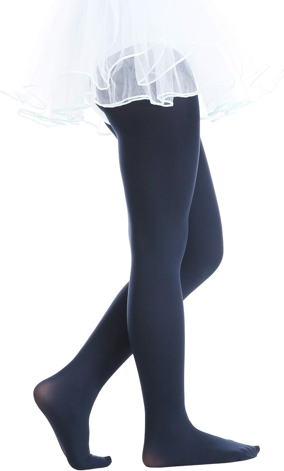 Girls Semi Opaque Footed Tights, Microfiber Tights