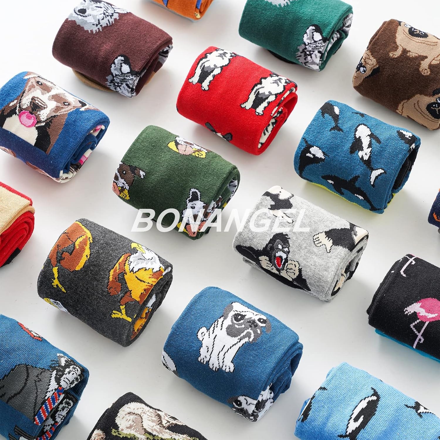 Mens Dress Socks Fun Funny Colorful Crazy Crew Dress Socks for Men 8-12