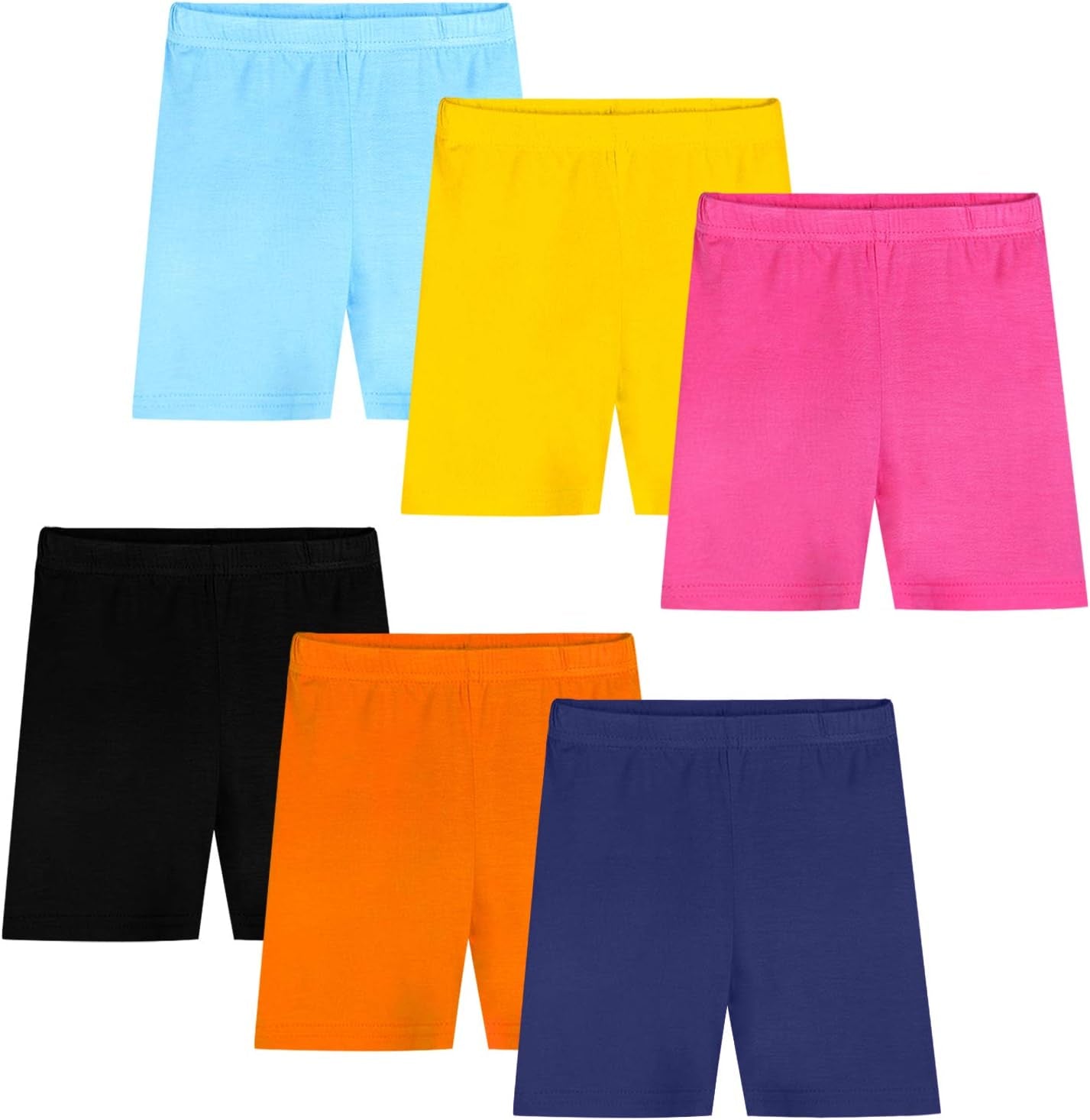 Girls Dance Shorts Safety and Breathable Bike Short 6 Pack Colorful 4-5T