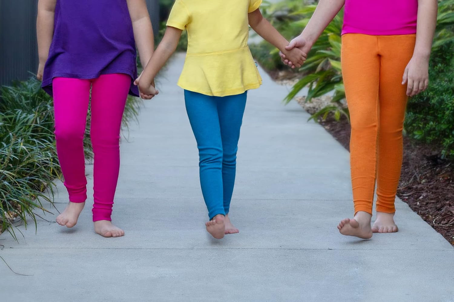Made in USA Girls Leggings in 100% Cotton for School Uniform or Play for Sensitive Skin SPD Sensory Friendly Clothing