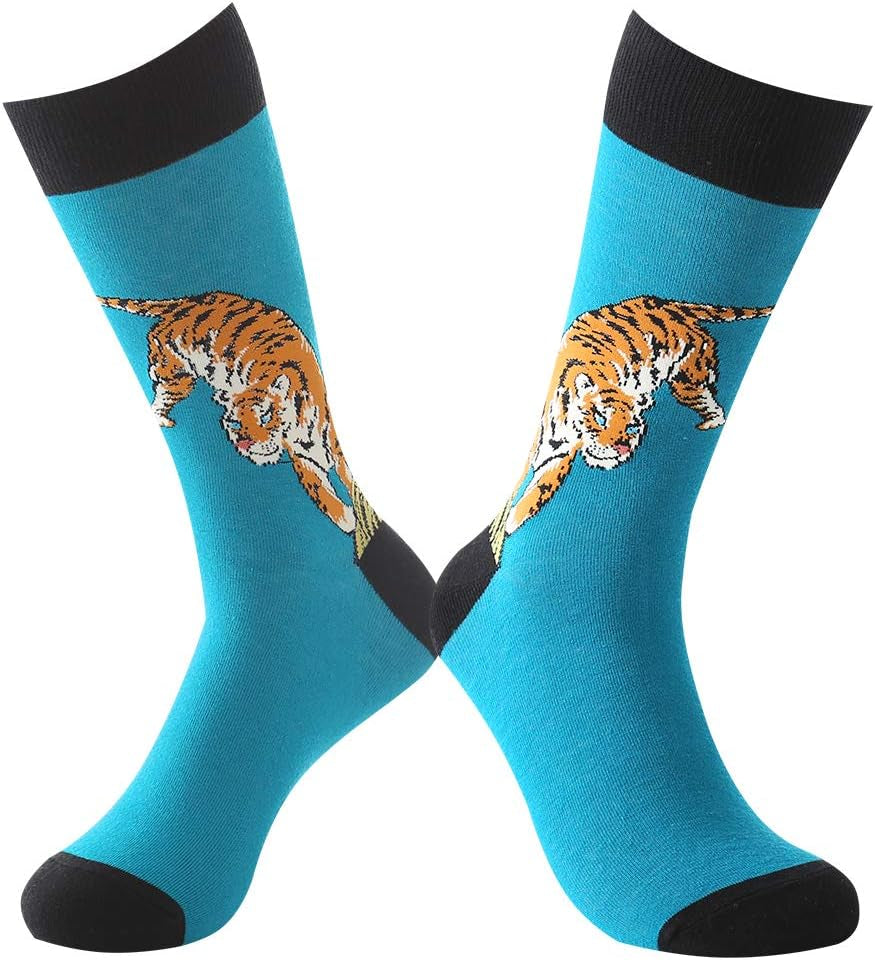 Mens Dress Socks Fun Funny Colorful Crazy Crew Dress Socks for Men 8-12